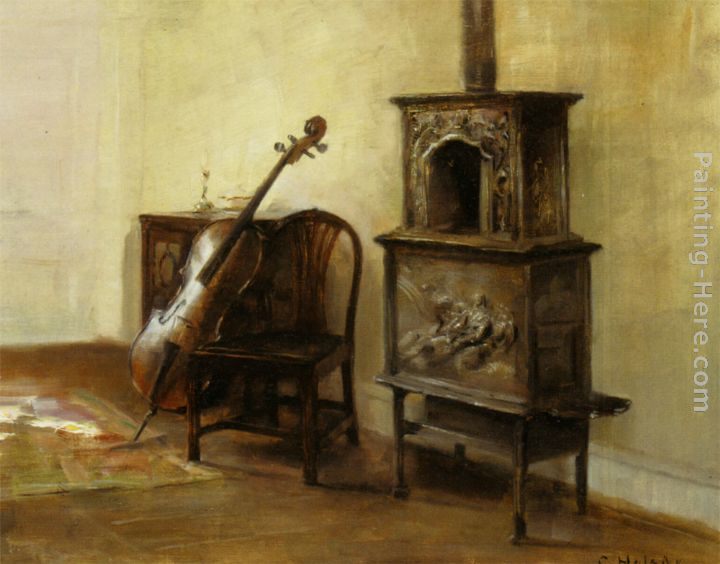 Carl Vilhelm Holsoe Interieur Med En Cello